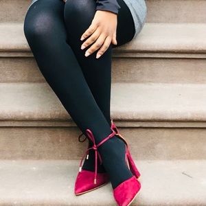 SOLD Red Tie Up Bow Christmas Heels